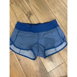 Lululemon Run Speed Short Rugged Blue Diamond Dot Size 4